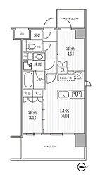 SEASONFLATS木場 2LDKの間取図画像