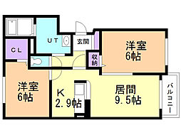 ファーストレジデンス 2LDKの間取図画像