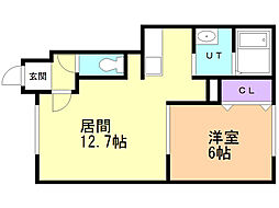 RiAAn 1LDKの間取図画像