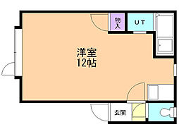 フレンド高丘2 ワンルームの間取図画像