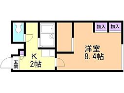 レオパレスK.Y3 1Kの間取図画像