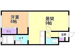 ピアパレス松陰1 1LDKの間取図画像