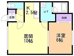 ドリームハイツ 1LDKの間取図画像