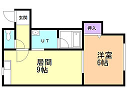 エクセレントハウス2 1LDKの間取図画像