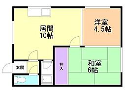上田荘 2LDKの間取図画像