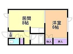 ツインジュネスNo.-1 1LDKの間取図画像