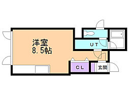 コミュニティー上野No.3 ワンルームの間取図画像