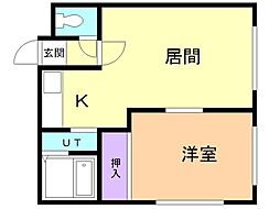 ノースガーデン 1LDKの間取図画像