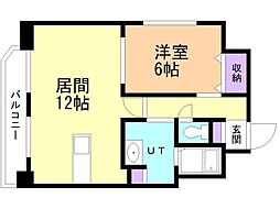 メゾンパティオリーブル豊川 1LDKの間取図画像