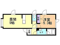 ロイヤルフラット 1LDKの間取図画像