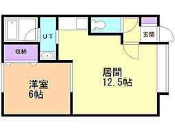 メゾンレーヴ 1LDKの間取図画像