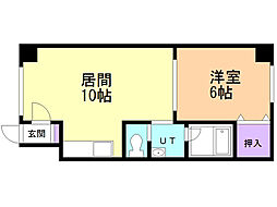 ピュアパレス栄町 1LDKの間取図画像