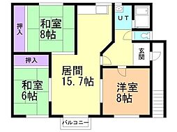パレ・デ・エトワール 3LDKの間取図画像