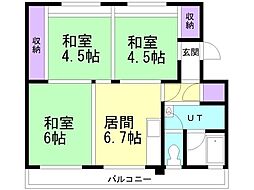 ユートピア川原 3号棟 4階/404