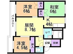 マイライフ金堀 3LDKの間取図画像
