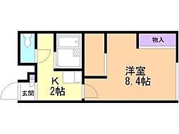 レオパレスKINAMI 1Kの間取図画像