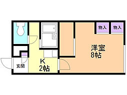 レオパレスルミエール3 1Kの間取図画像