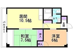 アーバン竹内 2LDKの間取図画像
