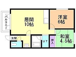ハイツスドウ 2LDKの間取図画像