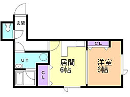リージャストマンションたあねっくす 1DKの間取図画像
