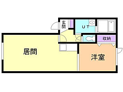 ペガサス中道 1LDKの間取図画像