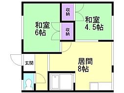 宮原アパート 2LDKの間取図画像