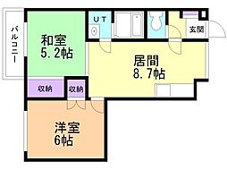 ロイヤルライフ富岡 2LDKの間取図画像