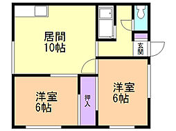 コーポKen-3 2LDKの間取図画像