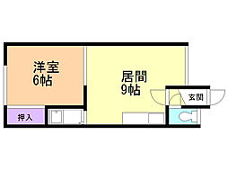 ファミール柳 1LDKの間取図画像