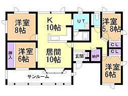 Nhappiness富岡 4LDKの間取図画像