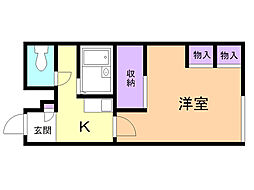 レオパレスカーサブリランテ 1Kの間取図画像