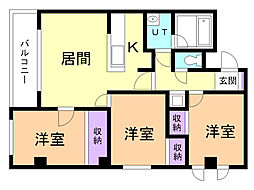 アールズコート大川 3LDKの間取図画像