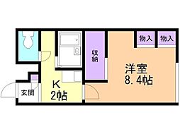 レオパレスGladness2 1Kの間取図画像