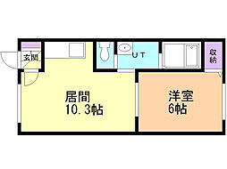 ユニボックス・2 1LDKの間取図画像