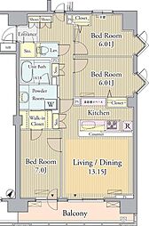プライムアーバン東中野コート 3LDKの間取図画像