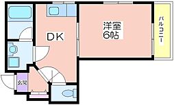 エトワールミサキ 1DKの間取図画像