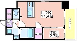 アプリーレ中之島 1LDKの間取図画像