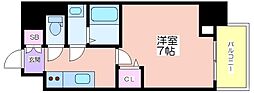 WORVE大阪本町 1Kの間取図画像