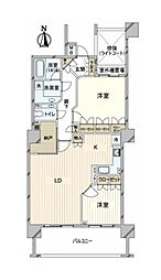クレアトール代々木大山町 2LDKの間取図画像