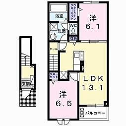 ルパルク II 2LDKの間取図画像