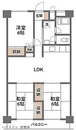朝志が丘住宅 3LDKの間取図画像