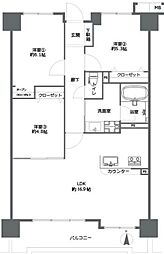 アーサー久留米エクシオ 3LDKの間取図画像