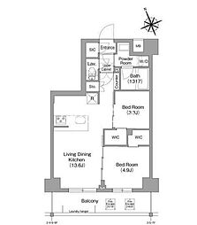 コンフォリア東葛西 2LDKの間取図画像