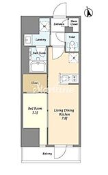 グランカーサ船堀1 1DKの間取図画像