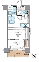 リュクセナパウズ南行徳(LUXENAPAWS南行徳) 1LDKの間取図画像