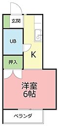 和光ハイツ 1Kの間取図画像