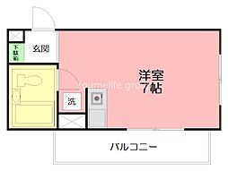 おおぞらビル ワンルームの間取図画像