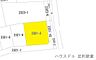区画図：298.52m2（90.3坪）、角地です。