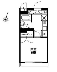 セザール東大和 1Kの間取図画像