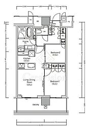 JIYUGAOKA MUSE SQUARE THE RESI 2LDKの間取図画像